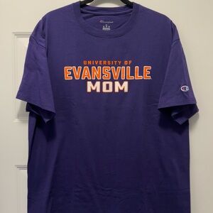 Champion Purple ‘University of Evansville Mom’ T-Shirt